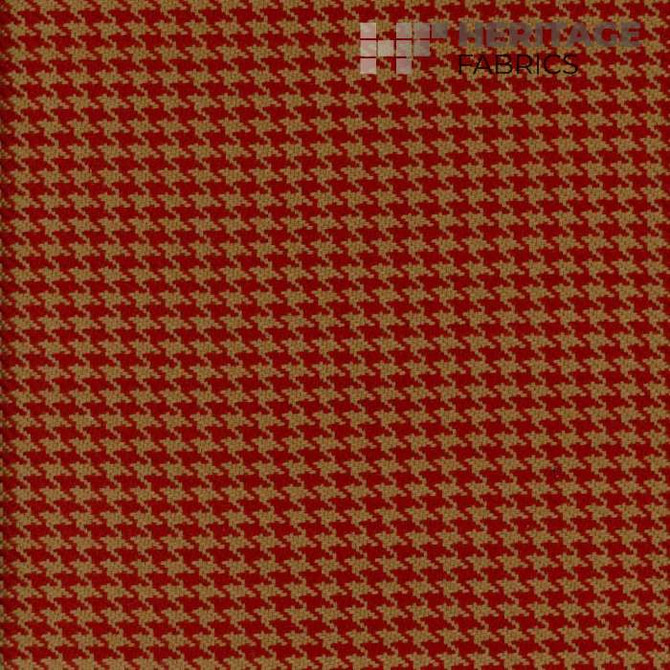 Heritage Fabric Houndstooth Terracotta - 100% Cotton India 20,000 Horizontal: 0.375" and Vertical: 0.375" 54" - My Fabric Connection -