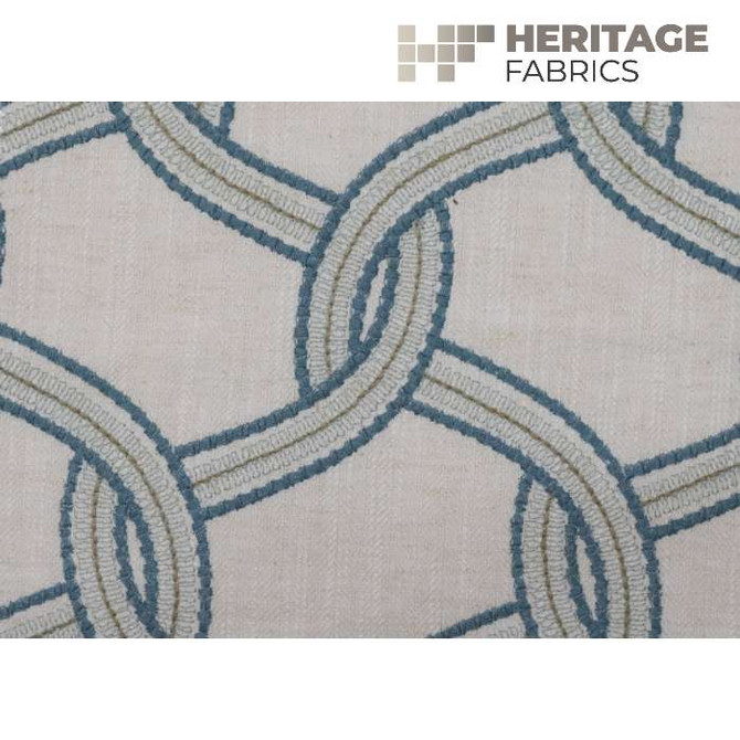 Heritage Fabric Lucerne Atlantic - 67% Cotton 33% Polyester India 21,000 Horizontal: 5.25" and Vertical: 6.25" 54" - My Fabric Connection -