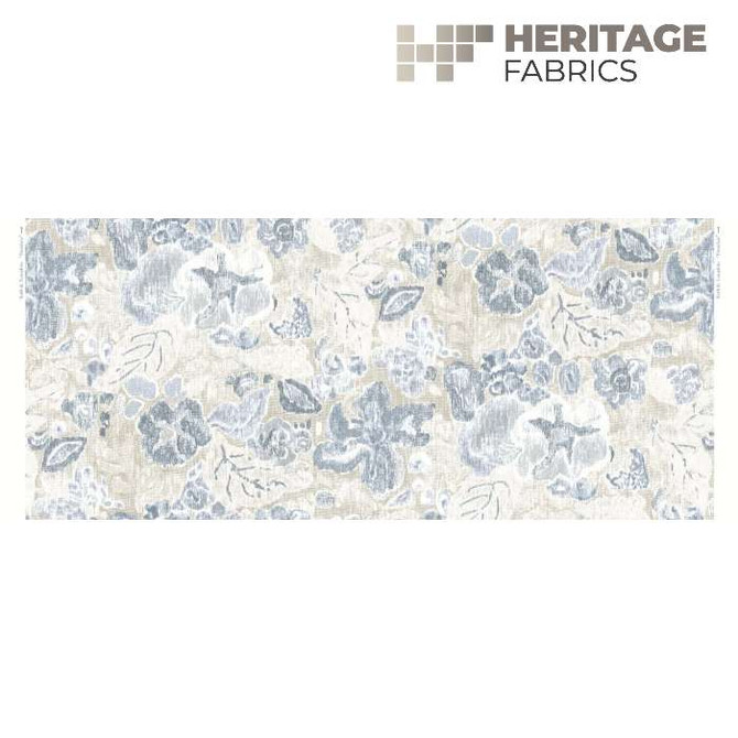 Heritage Fabric Paradisio Moondust - 100% Cotton Turkey Horizontal: 27.5" half drop and Vertical: 23.5" 54" - My Fabric Connection -