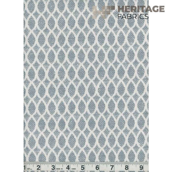 Heritage Fabric Summit Bayblue - 53% Poly + 47% Cotton India 100,000 Horizontal: 0.75" and Vertical: 2.25" 54" - My Fabric Connection -