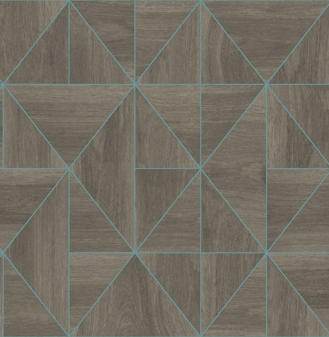 A-Street Prints Cheverny Coffee Geometric Wood Wallpaper Alchemy Covers about 56.4 square feet Great Britain Unpasted 5.2-in repeat, drop match 20.5-in by 33-ft long roll - My Fabric Connection -