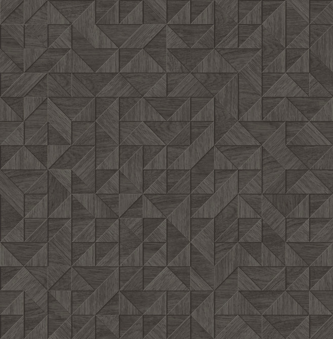 A-Street Prints Gallerie Dark Brown Geometric Wood Wallpaper Alchemy Covers about 56.4 square feet Great Britain Unpasted 10.4-in repeat, drop match 20.5-in by 33-ft long roll - My Fabric Connection -