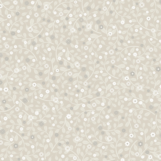 A-Street Prints Hummelvik Light Grey Daisy Trail Wallpaper Annelie Covers about 57.5 square feet Sweden Unpasted 20.9-in repeat, half drop match 20.9-in by 33-ft long roll - My Fabric Connection -