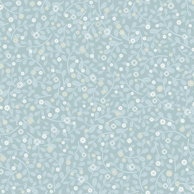 A-Street Prints Hummelvik Blue Daisy Trail Wallpaper Annelie Covers about 57.5 square feet 20.9-in by 33-ft long roll Unpasted 20.9 - My Fabric Connection -