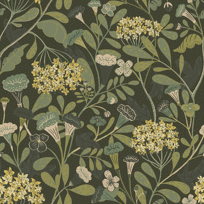 A-Street Prints Hybbe Dark Green Hydrangea Garden Wallpaper Annelie Covers about 57.5 square feet Sweden Unpasted 20.9-in repeat, straight match 20.9-in by 33-ft long roll - My Fabric Connection - A-Street Prints Hybbe Dark Green Hydrangea Garden Wallpaper Annelie Covers about 57.5 square feet Sweden Unpasted 20.9-in repeat, straight match 20.9-in by 33-ft long roll - My Fabric Connection -