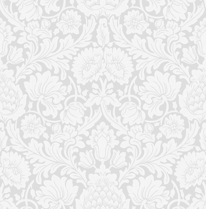Brewster Bamburg Grey Floral Wallpaper Archive Collection Covers about 56.4 square feet Great Britain Unpasted 21-in repeat, straight match 20.5-in by 33-ft long roll - My Fabric Connection -