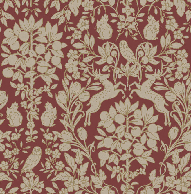 Brewster Richmond Maroon Floral Wallpaper Archive Collection Covers about 56.4 square feet 20.5-in by 33-ft long roll Unpasted 21 - My Fabric Connection -