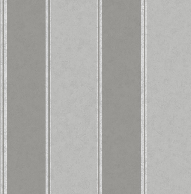 Brewster Rydia Grey Stripe Wallpaper Archive Collection Covers about 56.4 square feet Great Britain Unpasted No repeat, random match 20.5-in by 33-ft long roll - My Fabric Connection -