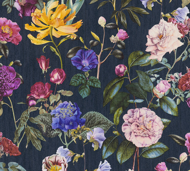 AS Creation Aviva Multicolor English Garden Wallpaper AS Creation Covers about 57.5 square feet 20.9-in by 33-ft long roll Unpasted 25.2 - My Fabric Connection -