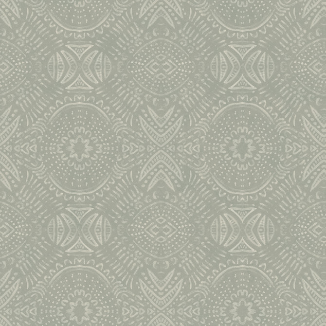Chesapeake Java Beige Medallion Wallpaper Birch & Sparrow Covers about 56.4 square feet United States Prepasted 20.5-in repeat, straight match 20.5-in by 33-ft long roll - My Fabric Connection -