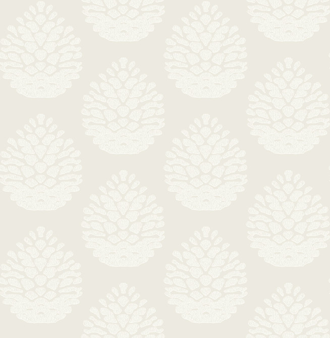 Chesapeake Totem Eggshell Pinecone Wallpaper Birch & Sparrow Covers about 56.4 square feet 20.5-in by 33-ft long roll Prepasted 6.9 - My Fabric Connection -