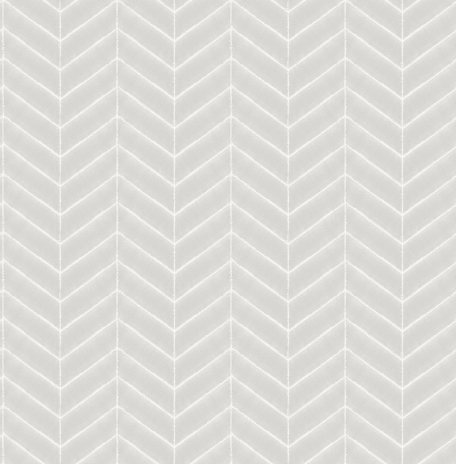 Chesapeake Bison Grey Herringbone Wallpaper Birch & Sparrow Covers about 56.4 square feet Great Britain Prepasted 20.9-in repeat, straight match 20.5-in by 33-ft long roll - My Fabric Connection -