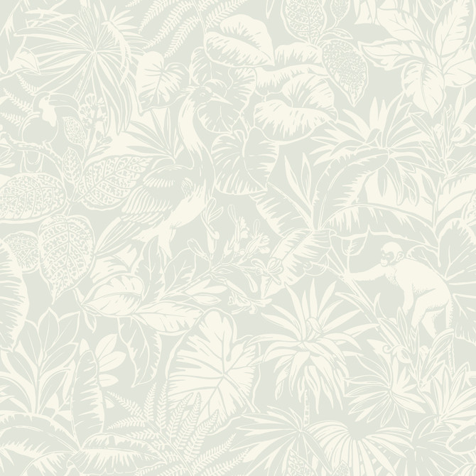 Chesapeake Corcovado Aqua Jungle Jamboree Wallpaper Blue Heron Covers about 56.4 square feet United States Prepasted 20.5-in repeat, straight match 20.5-in by 33-ft long roll - My Fabric Connection - Chesapeake Corcovado Aqua Jungle Jamboree Wallpaper Blue Heron Covers about 56.4 square feet United States Prepasted 20.5-in repeat, straight match 20.5-in by 33-ft long roll - My Fabric Connection -