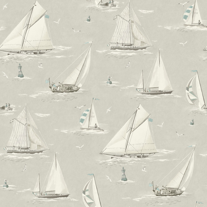 Chesapeake Leeward Light Grey Sailboat Wallpaper Blue Heron Covers about 56.4 square feet United States Prepasted 20.5-in repeat, straight match 20.5-in by 33-ft long roll - My Fabric Connection - Chesapeake Leeward Light Grey Sailboat Wallpaper Blue Heron Covers about 56.4 square feet United States Prepasted 20.5-in repeat, straight match 20.5-in by 33-ft long roll - My Fabric Connection -