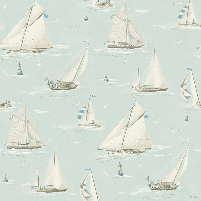 Chesapeake Leeward Aqua Sailboat Wallpaper Blue Heron Covers about 56.4 square feet 20.5-in by 33-ft long roll Prepasted 20.5 - My Fabric Connection - Chesapeake Leeward Aqua Sailboat Wallpaper Blue Heron Covers about 56.4 square feet 20.5-in by 33-ft long roll Prepasted 20.5 - My Fabric Connection -