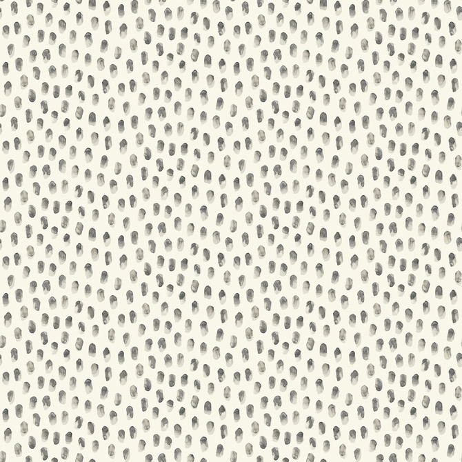 Chesapeake Sand Drips Dark Grey Painted Dots Wallpaper Blue Heron Covers about 56.4 square feet United States Prepasted 5.125-in repeat, straight match 20.5-in by 33-ft long roll - My Fabric Connection -