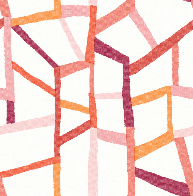 A-Street Prints Tate Pink Geometric Linen Wallpaper Whimsy Covers about 56.4 square feet 20.5-in by 33-ft long roll Unpasted 20.9 - My Fabric Connection -