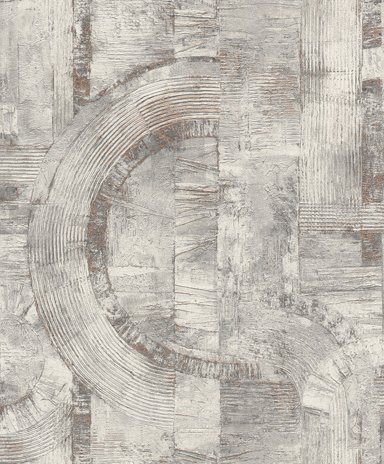 Advantage Abe Light Grey Geo Wallpaper Concrete Covers about 57.5 square feet Germany Unpasted 12.6-in repeat, drop match 20.9-in by 33-ft long roll - My Fabric Connection -