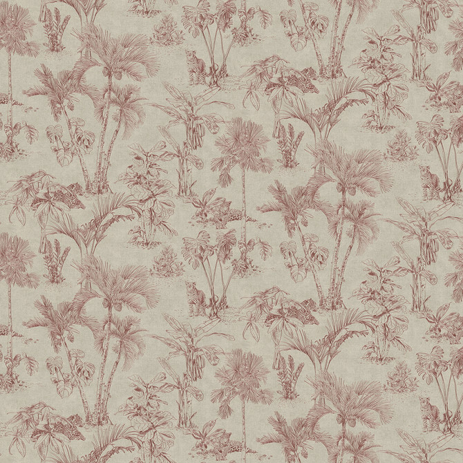 Advantage Zapata Merlot Tropical Jungle Wallpaper Cuba Covers about 57.5 square feet 20.9-in by 33-ft long roll Unpasted 20.9 - My Fabric Connection -