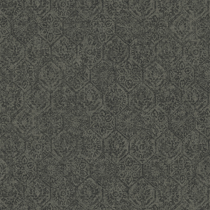 Advantage Edsel Charcoal Geometric Wallpaper Cuba Covers about 57.5 square feet Germany Unpasted 25.2-in repeat, straight match 20.9-in by 33-ft long roll - My Fabric Connection -