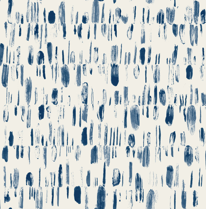 A-Street Prints Dwell Navy Brushstrokes Wallpaper Daylight Covers about 56.4 square feet United States Unpasted 21-in repeat, straight match 20.5-in by 33-ft long roll - My Fabric Connection -
