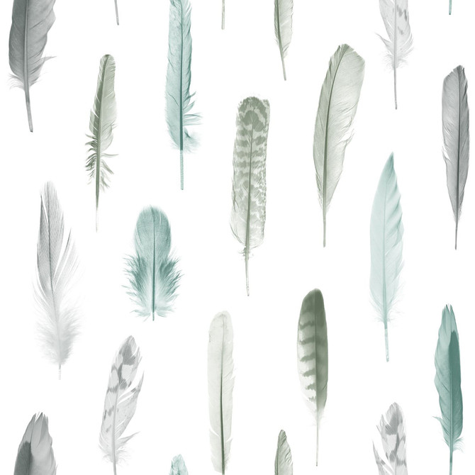 ESTA Home Nala Multicolor Feathers Wallpaper Design Department Covers about 56.4 square feet Netherlands Unpasted 20.9-in repeat, drop match 20.5-in by 33-ft long roll - My Fabric Connection -