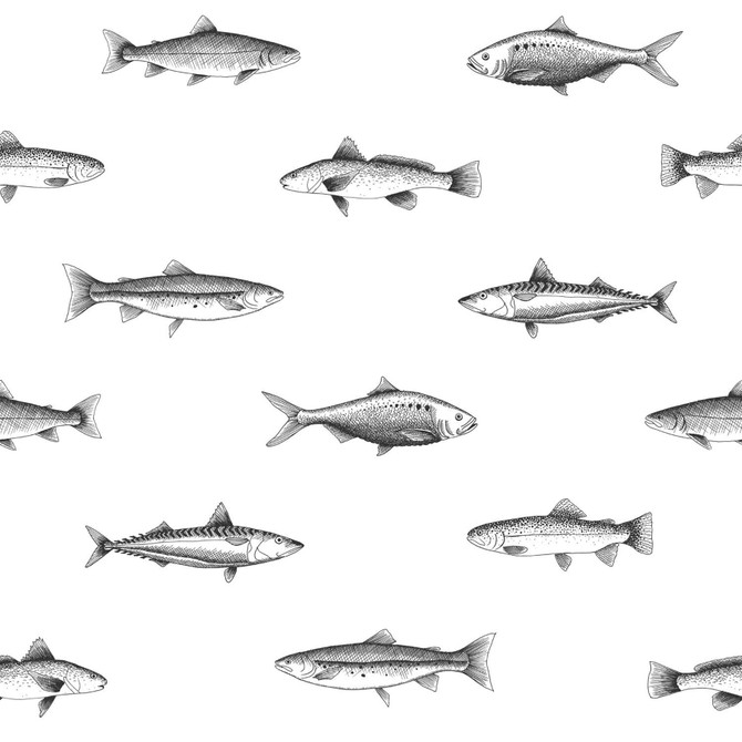 ESTA Home Fiyero Off White Fish Wallpaper Design Department Covers about 56.4 square feet Netherlands Unpasted 20.9-in repeat, straight match 20.5-in by 33-ft long roll - My Fabric Connection - ESTA Home Fiyero Off White Fish Wallpaper Design Department Covers about 56.4 square feet Netherlands Unpasted 20.9-in repeat, straight match 20.5-in by 33-ft long roll - My Fabric Connection -
