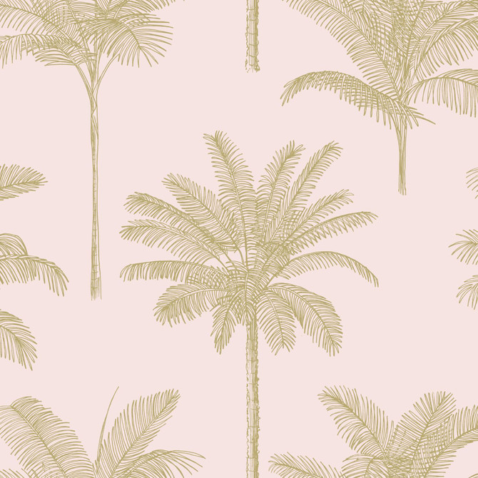 ESTA Home Taj Blush Palm Trees Wallpaper Design Department Covers about 57.5 square feet 20.9-in by 33-ft long roll Unpasted 20.9 - My Fabric Connection -