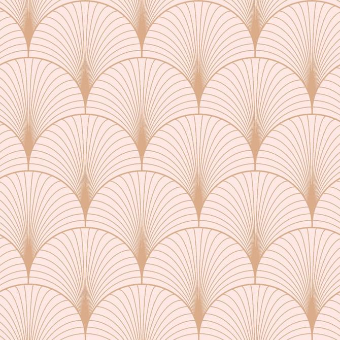 ESTA Home Lempicka Pink Art Deco Motif Wallpaper Design Department Covers about 57.5 square feet Netherlands Unpasted 6.9-in repeat, straight match 20.9-in by 33-ft long roll - My Fabric Connection -