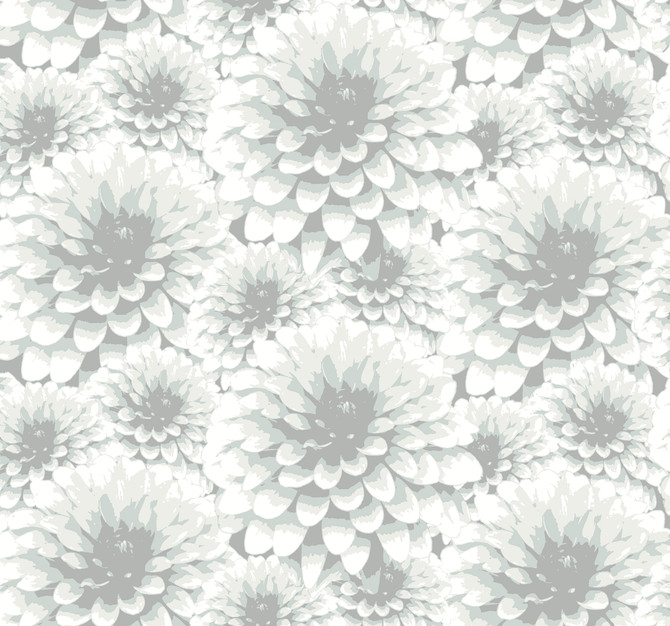 A-Street Prints Umbra Light Grey Floral Wallpaper Equinox Covers about 60.8 square feet Great Britain Unpasted 12.6-in repeat, drop match 27-in by 27-ft long roll - My Fabric Connection -