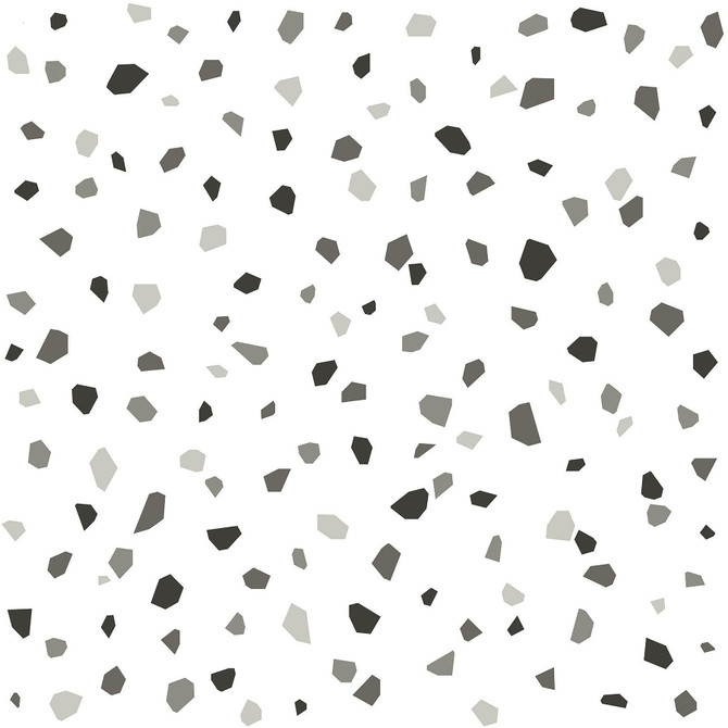 Chesapeake Ona Charcoal Terrazzo Wallpaper Fable Covers about 57.5 square feet Netherlands Unpasted 10.4-in repeat, drop match 20.9-in by 33-ft long roll - My Fabric Connection -