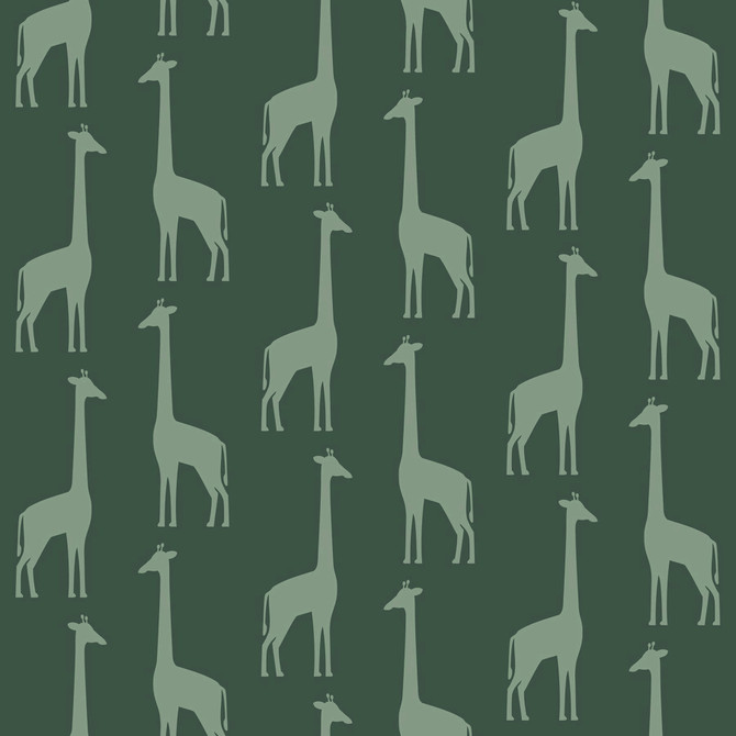 Chesapeake Vivi Teal Giraffe Wallpaper Fable Covers about 57.5 square feet Netherlands Unpasted 5.2-in repeat, drop match 20.9-in by 33-ft long roll - My Fabric Connection -