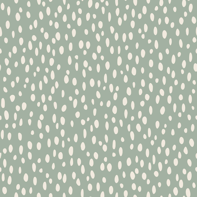 Chesapeake Willa Moss Dots Wallpaper Fable Covers about 57.5 square feet Netherlands Unpasted 20.9-in repeat, straight match 20.9-in by 33-ft long roll - My Fabric Connection -
