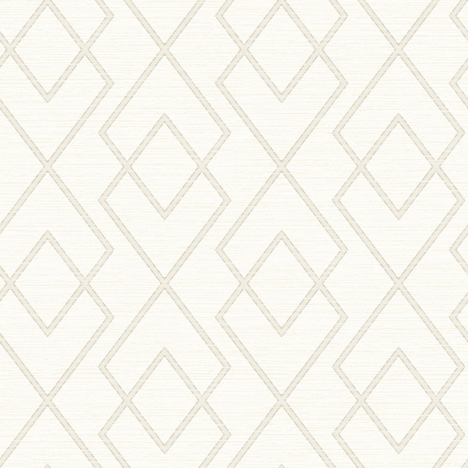 Chesapeake Blaze White Trellis Wallpaper Farmhouse Covers about 56.4 square feet United States Prepasted 20.9-in repeat, straight match 20.5-in by 33-ft long roll - My Fabric Connection -