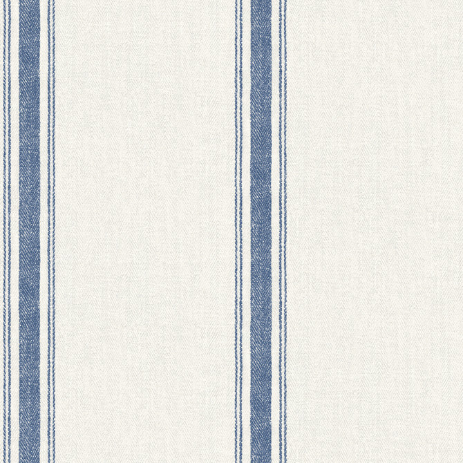 Chesapeake Linette Blue Fabric Stripe Wallpaper Farmhouse Covers about 56.4 square feet United States Prepasted 20.9-in repeat, straight match 20.5-in by 33-ft long roll - My Fabric Connection - Chesapeake Linette Blue Fabric Stripe Wallpaper Farmhouse Covers about 56.4 square feet United States Prepasted 20.9-in repeat, straight match 20.5-in by 33-ft long roll - My Fabric Connection -