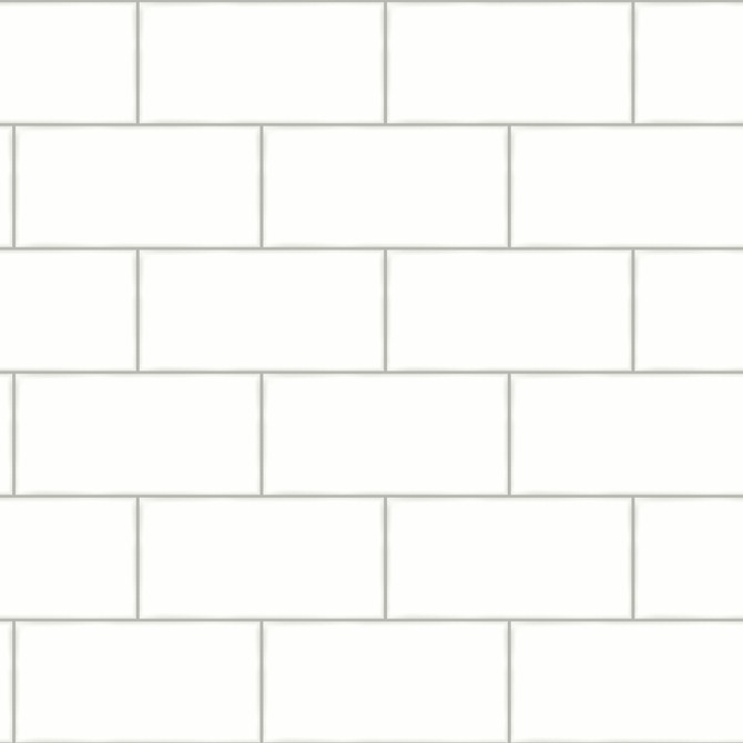 Chesapeake Freedom Off White Subway Tile Wallpaper Farmhouse Covers about 56.4 square feet United States Prepasted 20.9-in repeat, straight match 20.5-in by 33-ft long roll - My Fabric Connection -