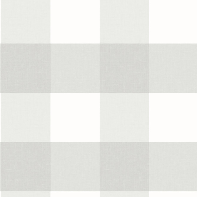 Chesapeake Amos Light Grey Gingham Wallpaper Farmhouse Covers about 56.4 square feet 20.5-in by 33-ft long roll Prepasted 20.9 - My Fabric Connection -