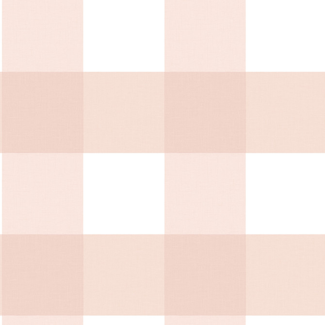 Chesapeake Amos Light Pink Gingham Wallpaper Farmhouse Covers about 56.4 square feet United States Prepasted 20.9-in repeat, straight match 20.5-in by 33-ft long roll - My Fabric Connection -