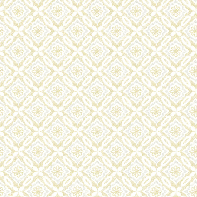 Chesapeake Hugson Yellow Quilted Damask Wallpaper Flora & Fauna Covers about 56.4 square feet United States Prepasted 4.2-in repeat, straight match 20.5-in by 33-ft long roll - My Fabric Connection -