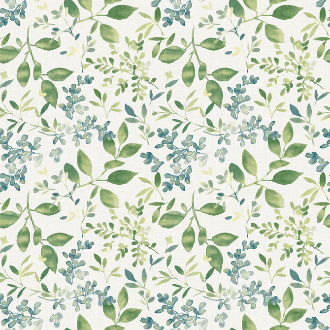 Chesapeake Tinker Green Woodland Botanical Wallpaper Flora & Fauna Covers about 56.4 square feet United States Prepasted 10.5-in repeat, straight match 20.5-in by 33-ft long roll - My Fabric Connection -
