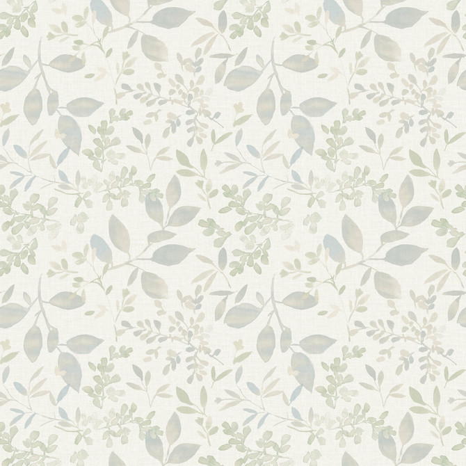 Chesapeake Tinker Teal Woodland Botanical Wallpaper Flora & Fauna Covers about 56.4 square feet United States Prepasted 10.5-in repeat, straight match 20.5-in by 33-ft long roll - My Fabric Connection -