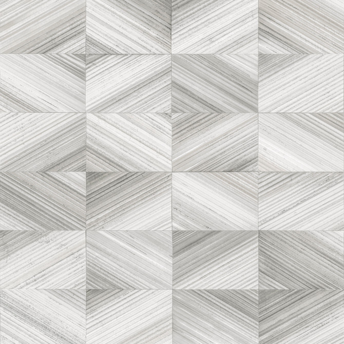 Brewster Stratum Grey Geometric Faux Wood Wallpaper Fresh Start Kitchen & Bath Covers about 56.4 square feet Great Britain Unpasted 20.9-in repeat, straight match 20.5-in by 33-ft long roll - My Fabric Connection -