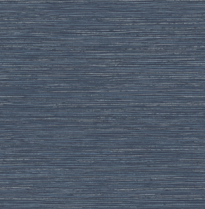 Advantage Alton Indigo Faux Grasscloth Wallpaper Fusion Covers about 56.4 square feet Great Britain Unpasted 20.9-in repeat, straight match 20.5-in by 33-ft long roll - My Fabric Connection -