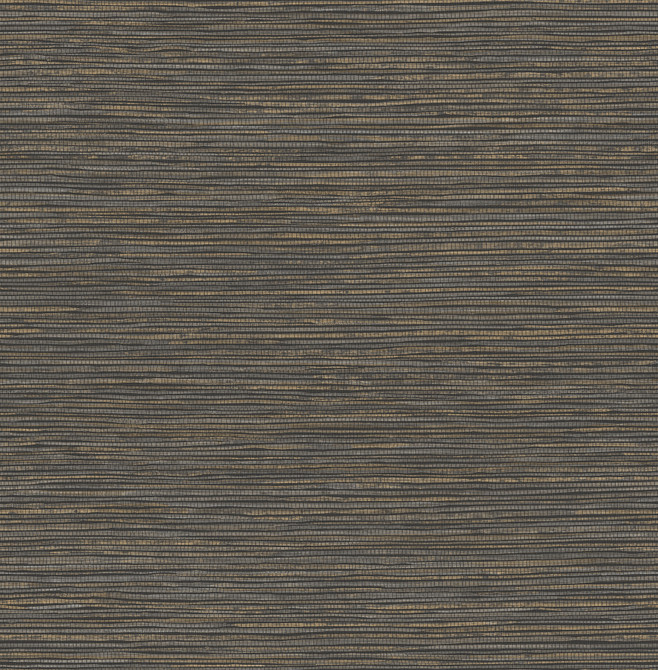 Advantage Alton Black Faux Grasscloth Wallpaper Fusion Covers about 56.4 square feet Great Britain Unpasted 20.9-in repeat, straight match 20.5-in by 33-ft long roll - My Fabric Connection -