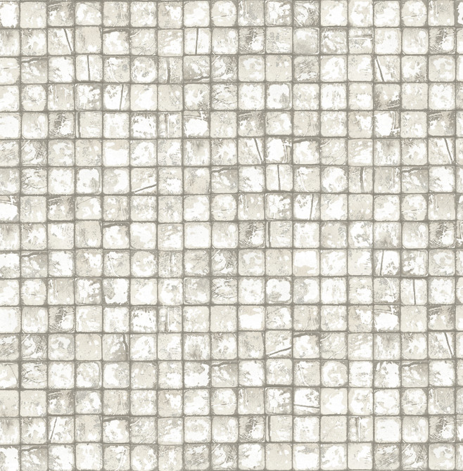 Advantage Kingsley Off White Tiled Wallpaper Fusion Covers about 56.4 square feet Great Britain Unpasted 10.4-in repeat, drop match 20.5-in by 33-ft long roll - My Fabric Connection -