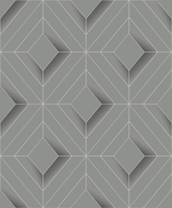 Advantage Filmore Grey Diamond Panes Wallpaper Geo & Textures Covers about 57.5 square feet France Unpasted 12.5-in repeat, straight match 20.9-in by 33-ft long roll - My Fabric Connection -