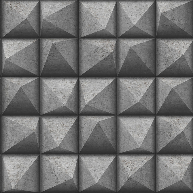 Advantage Dax Black 3D Geometric Wallpaper Geo & Textures Covers about 57.5 square feet France Unpasted 8.3-in repeat, drop match 20.9-in by 33-ft long roll - My Fabric Connection -
