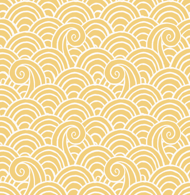A-Street Prints Alorah Yellow Wave Wallpaper Happy Covers about 56.4 square feet Great Britain Unpasted 10.4-in repeat, straight match 20.5-in by 33-ft long roll - My Fabric Connection -