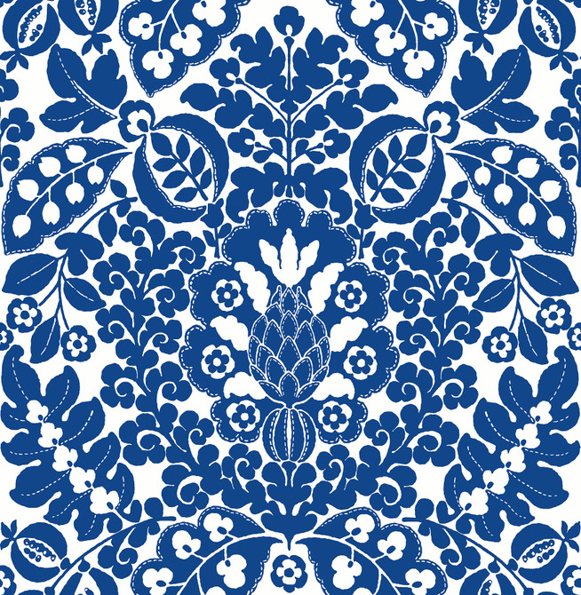 A-Street Prints Marni Blue Fruit Damask Wallpaper Happy Covers about 56.4 square feet Great Britain Unpasted 20.9-in repeat, straight match 20.5-in by 33-ft long roll - My Fabric Connection - A-Street Prints Marni Blue Fruit Damask Wallpaper Happy Covers about 56.4 square feet Great Britain Unpasted 20.9-in repeat, straight match 20.5-in by 33-ft long roll - My Fabric Connection -