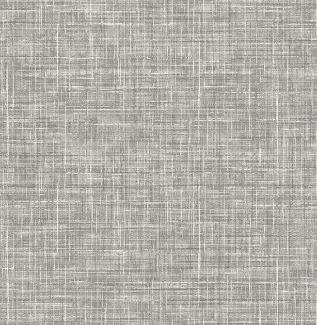 A-Street Prints Emerson Grey Faux Linen Wallpaper Happy Covers about 56.4 square feet Great Britain Unpasted No repeat, random match 20.5-in by 33-ft long roll - My Fabric Connection -